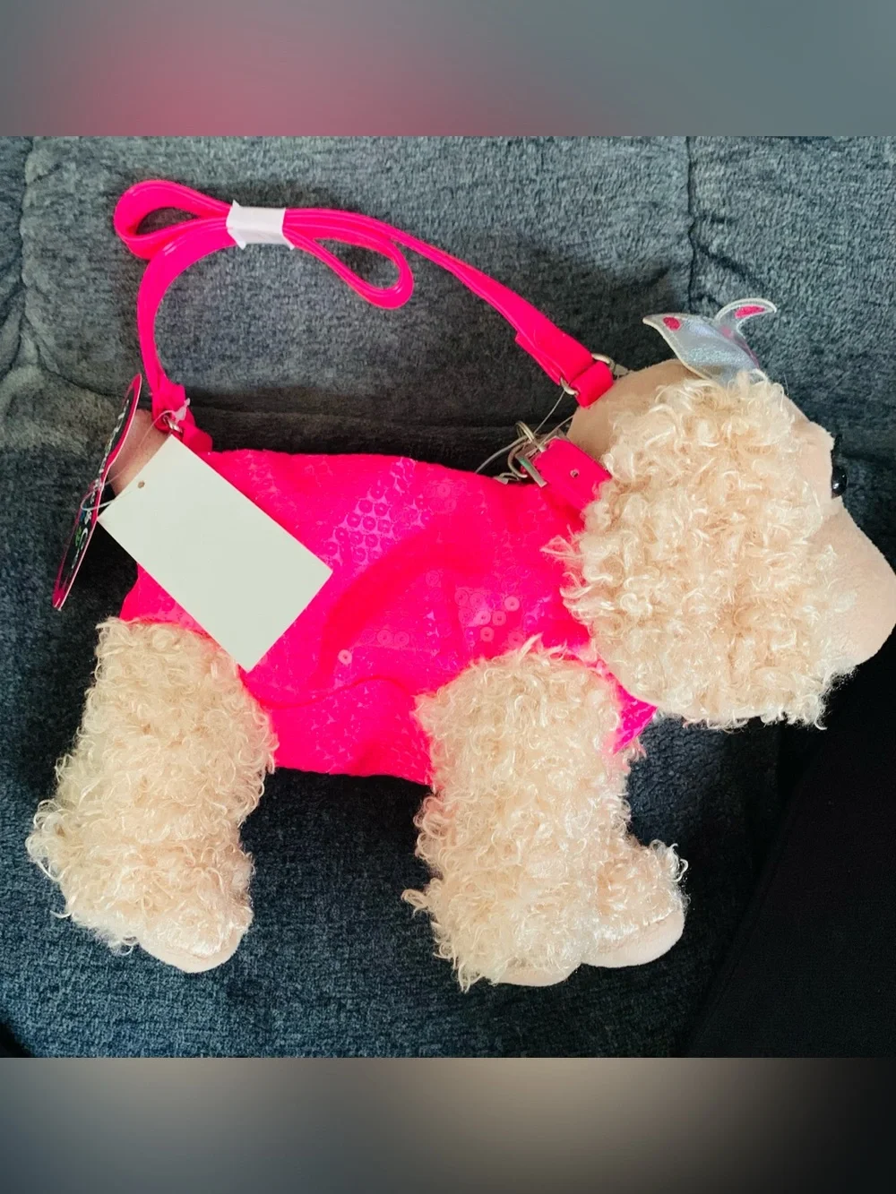Poochie & Co Pink Sequined Plush Purse Dog Handbag New With Tags Girls Purse NWT
